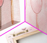 Minimalist Mirrors Framed Canvas Print Light Pink Wall Art Geometric Art Whimsical Art Modern Bedroom Decor Skinny Wall Art