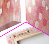 Framed Canvas Print of Light Pink Abstract Art with Geometric Circles Perfect as Dorm Wall Art or Minimalist Bedroom Wall Decor