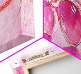 Retro Sunglasses Pink Wall Art Framed Canvas Print Light Pink Horizontal Wall Art Rustic Decor Fashion Illustration Art