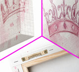 Crown Jewels Canvas Print Victorian Art Nouveau Print Pink Wall Art Bedroom Decor Light Pink Wall Art Feminine Glam Decor Gift