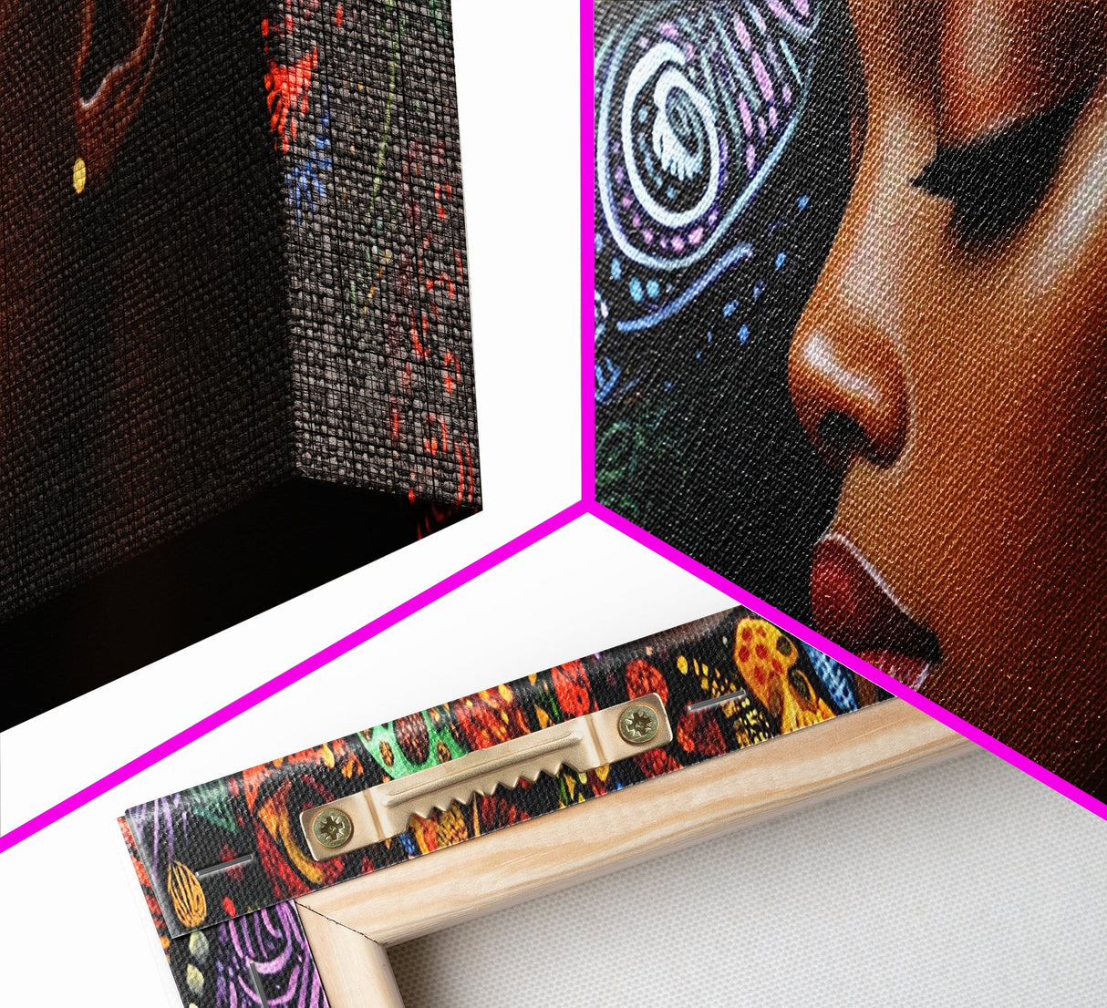 Afrocentric Framed Canvas Print Vibrant Tribal Art Decor Living Room Art Original Painting Gift Idea Bedroom Wall Art