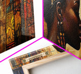 Framed Canvas Print Vibrant African Art Golden Tones Minimalist Decor Rustic Wall Art Original Painting Unique Gift Idea