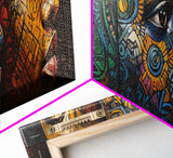 Vibrant African Art Tribal Art Décor Golden Tones Minimalist Decor Rustic Wall Art Original Painting Unique Gift Idea