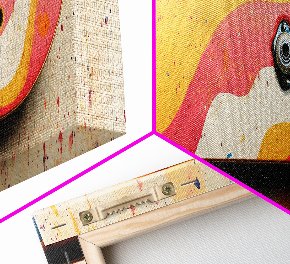 Vibrant Pop Art Skateboard Canvas Print - Abstract Graffiti Wall Art, Retro Colorful Teen Room Decor, Urban Bedroom Accent Piece