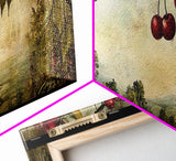 Framed Canvas Print Cherries Wall Art Panoramic Rustic Decor Living Room Horizontal Landscape Art Farmhouse Gift Idea Painting