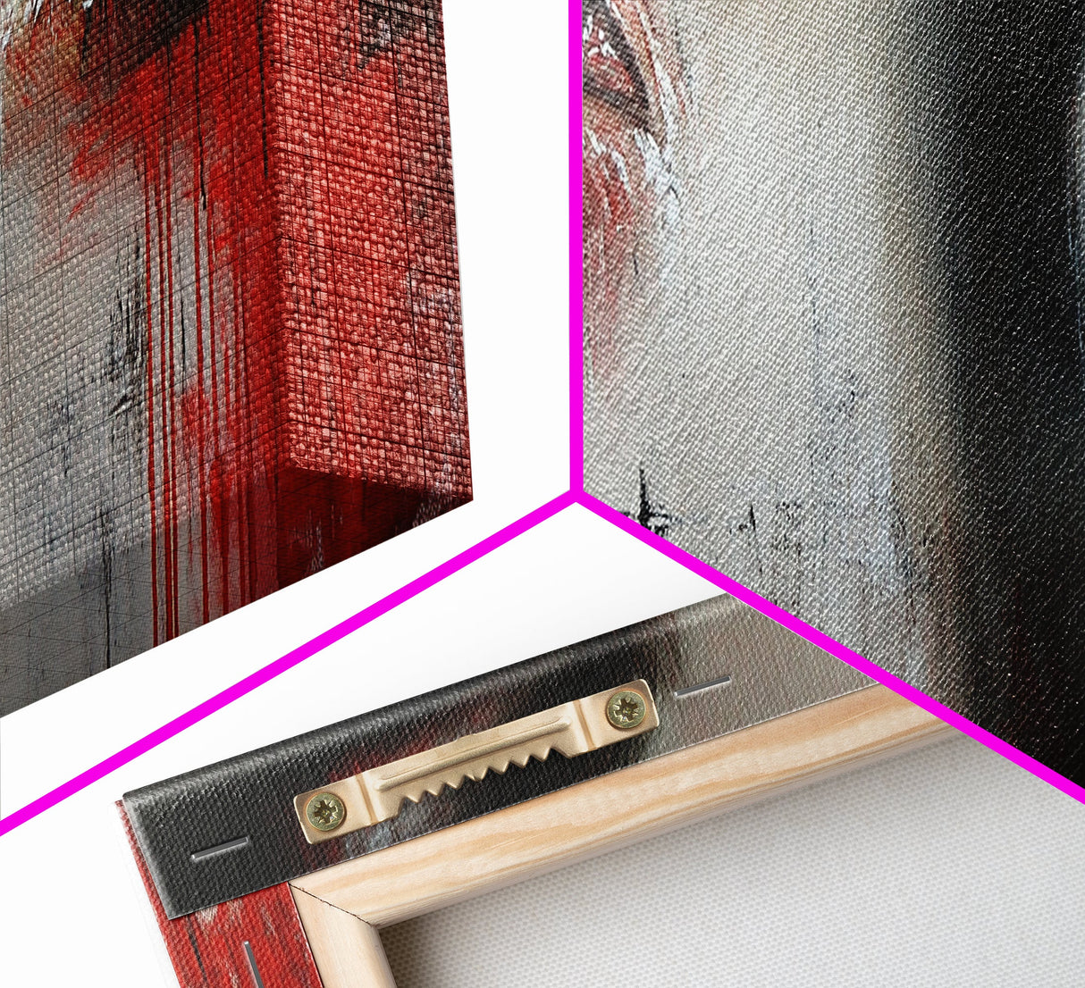 Moody Abstract Canvas Print Framed, Dark Romance Painting Wall Art, Unique Portrait Artwork Gift Idea Modern Home Decor Accent