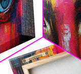 Vibrant Eyes Abstract Canvas Print, Modern Whimsical Wall Art, Colorful Art Gift Idea Bedroom Boho Artistic Expression Decor