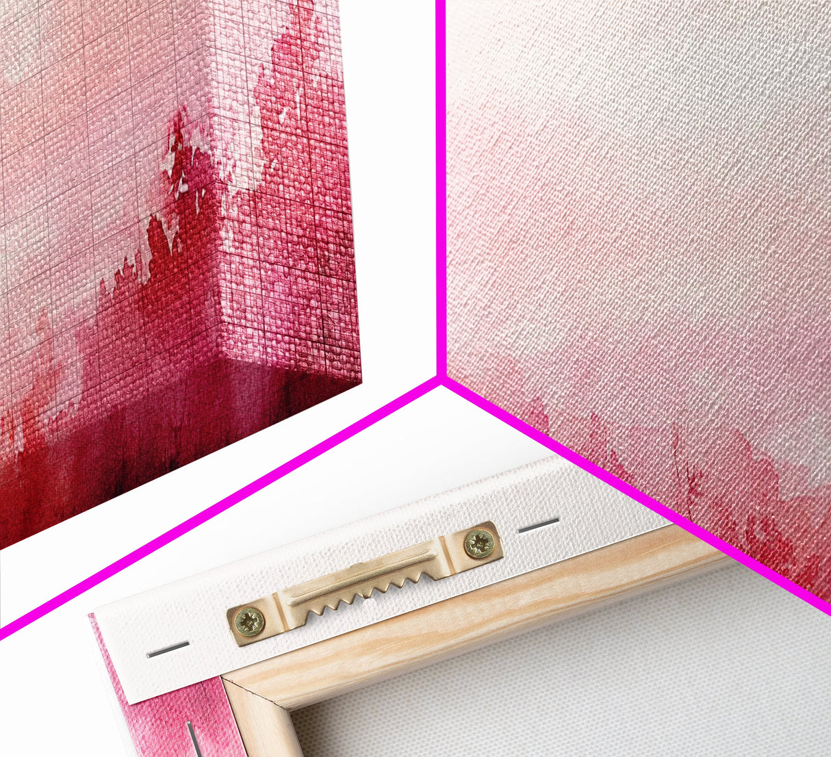 Light Pink Canvas Print Abstract Landscape Painting Horizontal Pastel Minimalist Boho Living Room Art Wabi Sabi Modern Wall Decor