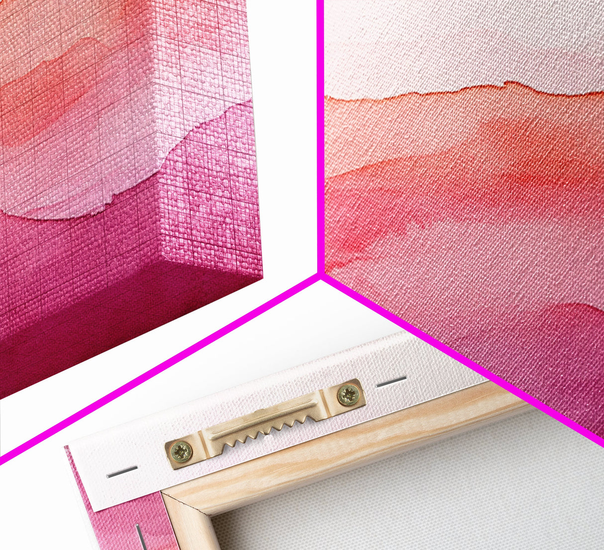 Horizontal Canvas Print Abstract Pink Landscape Extra Wide Moody Art Minimalist Wabi Sabi Bedroom Wall Decor Living Room Pastel