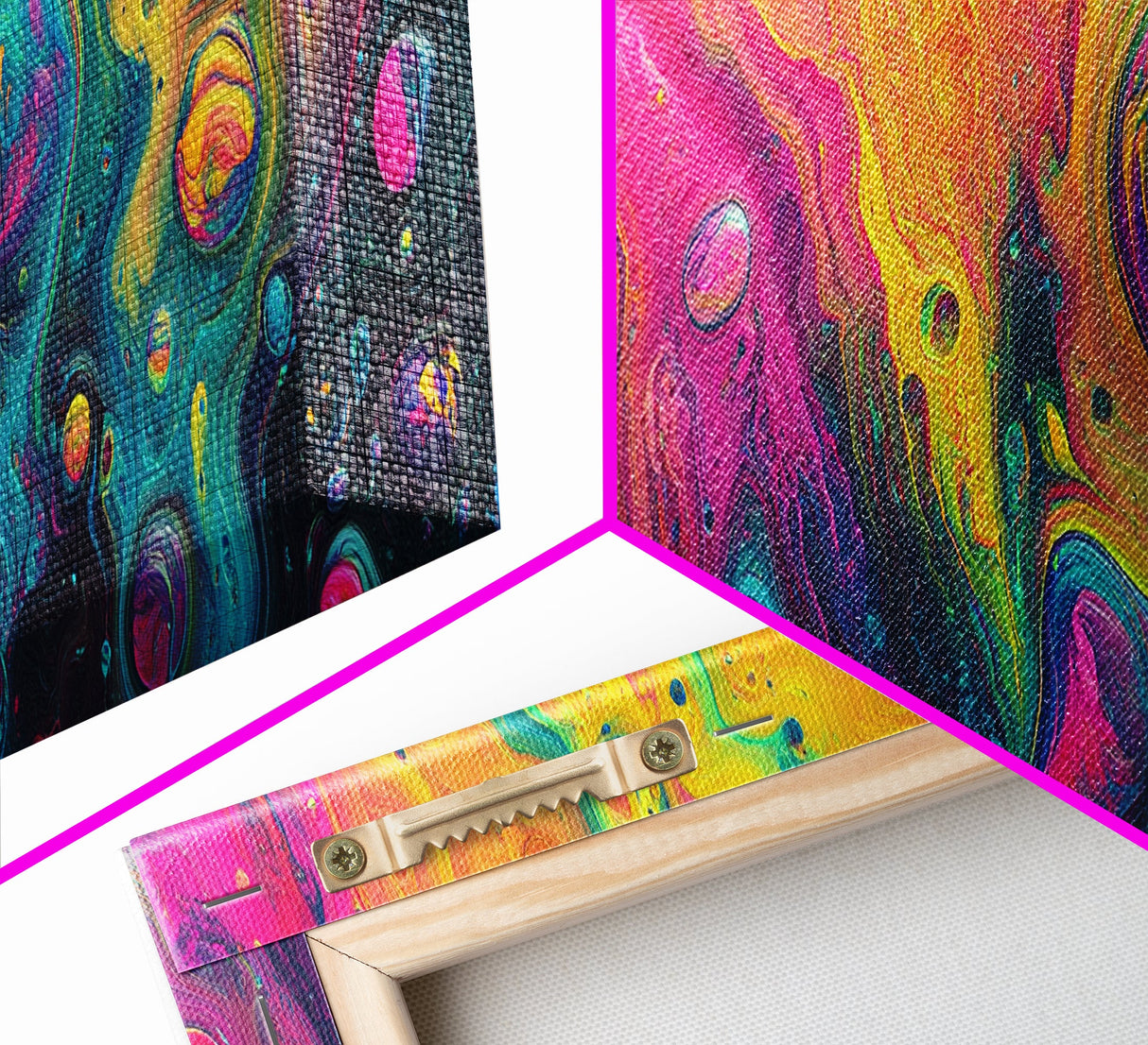 Abstract Swirl Framed Canvas Print Vibrant Colors Whimsical Art Modern Painting Lively Wall Art Guest Room Decor