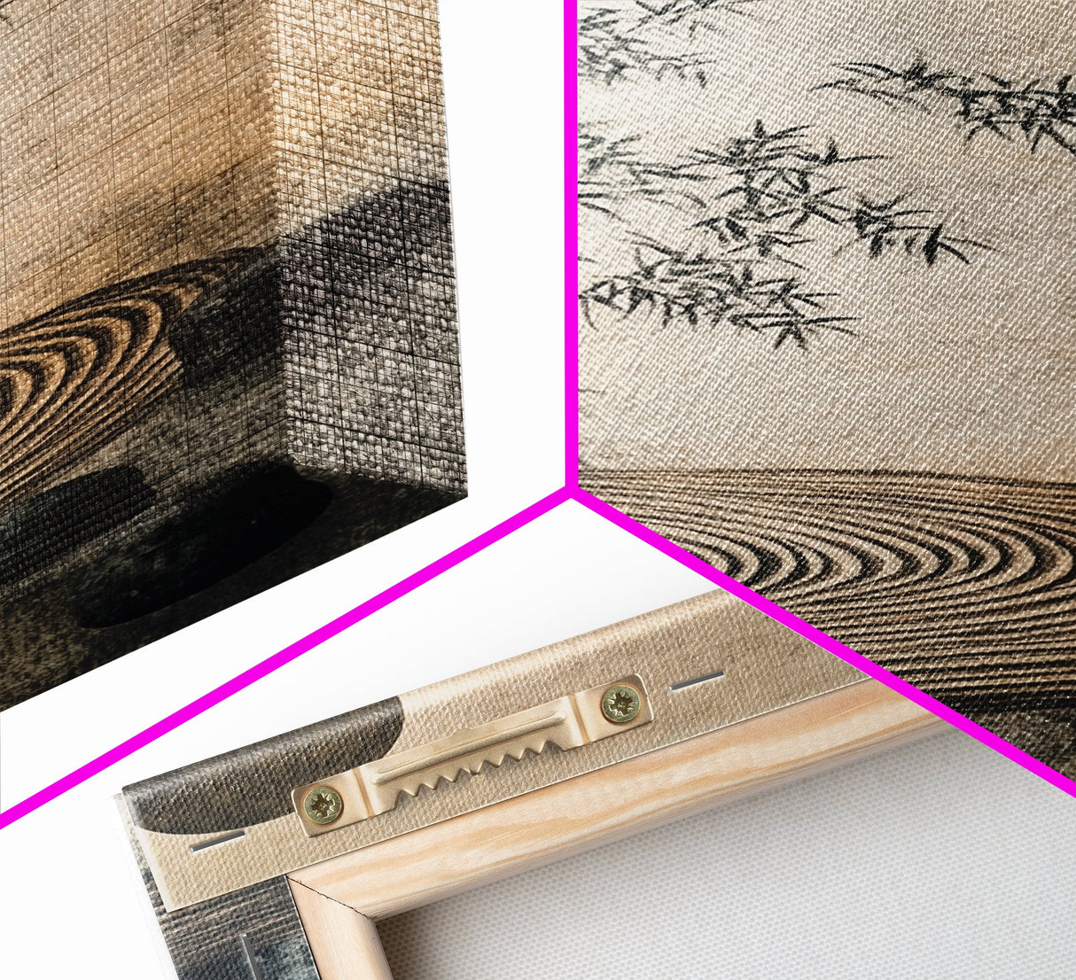 Zen Bamboo Garden Canvas Print Wabi Sabi Wall Art Minimalist Zen Inspired Artwork Rustic Decor Above Couch Wall Art Bedroom Art