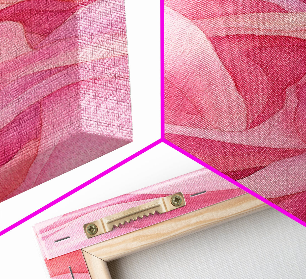 Flowing Abstract Pink Wave Art Framed Canvas Print | Feminine and Minimalist Bedroom or Living Room Aesthetic | Whimsical Art Decor