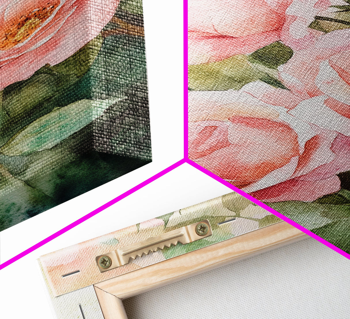 Soft and romantic watercolor roses, framed canvas print, rose painting, botanical prints, perfect floral wall art for bedroom or living room