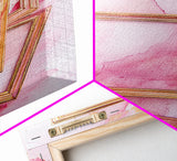 Golden Frames on Pink Canvas Print | Abstract Minimalist Wall Art | Rustic Gold Decor | Wabi Sabi Aesthetic | Living Room Accent | Gift Idea