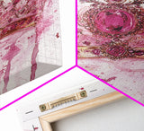 Regal jeweled crown painting featuring framed canvas print, moody art, pink wall art for dorm, unique goddess art print decor
