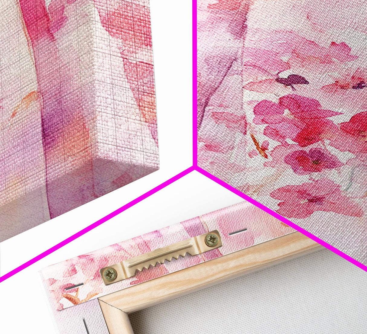 Pink Petals Canvas Print Abstract Floral Art Light Pink Dorm Wall Art Whimsical Art Minimalist Rustic Farmhouse Bedroom Decor Gift