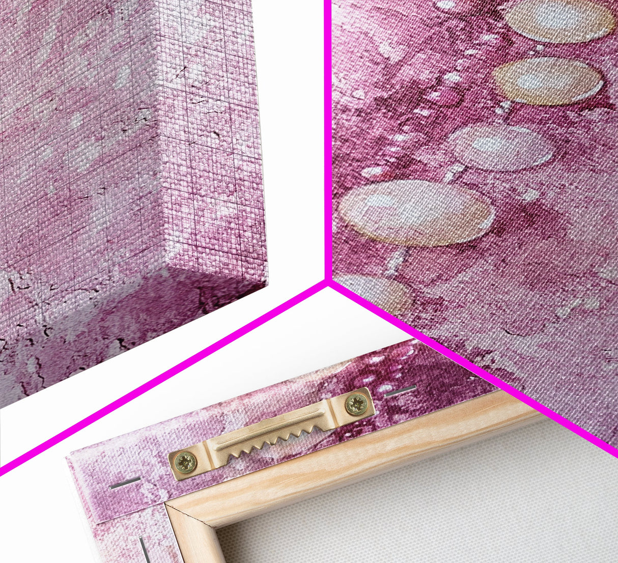 Pearlescent Beads Abstract Canvas Print Light Pink Wall Art Vertical Artwork Minimalist Decor Original Painting Bedroom Art