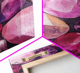 Gemstone Painting Canvas Print Vibrant Abstract Art Geometric Wall Art Pink Orange Wall Art Living Room Decor Modern Aesthetic