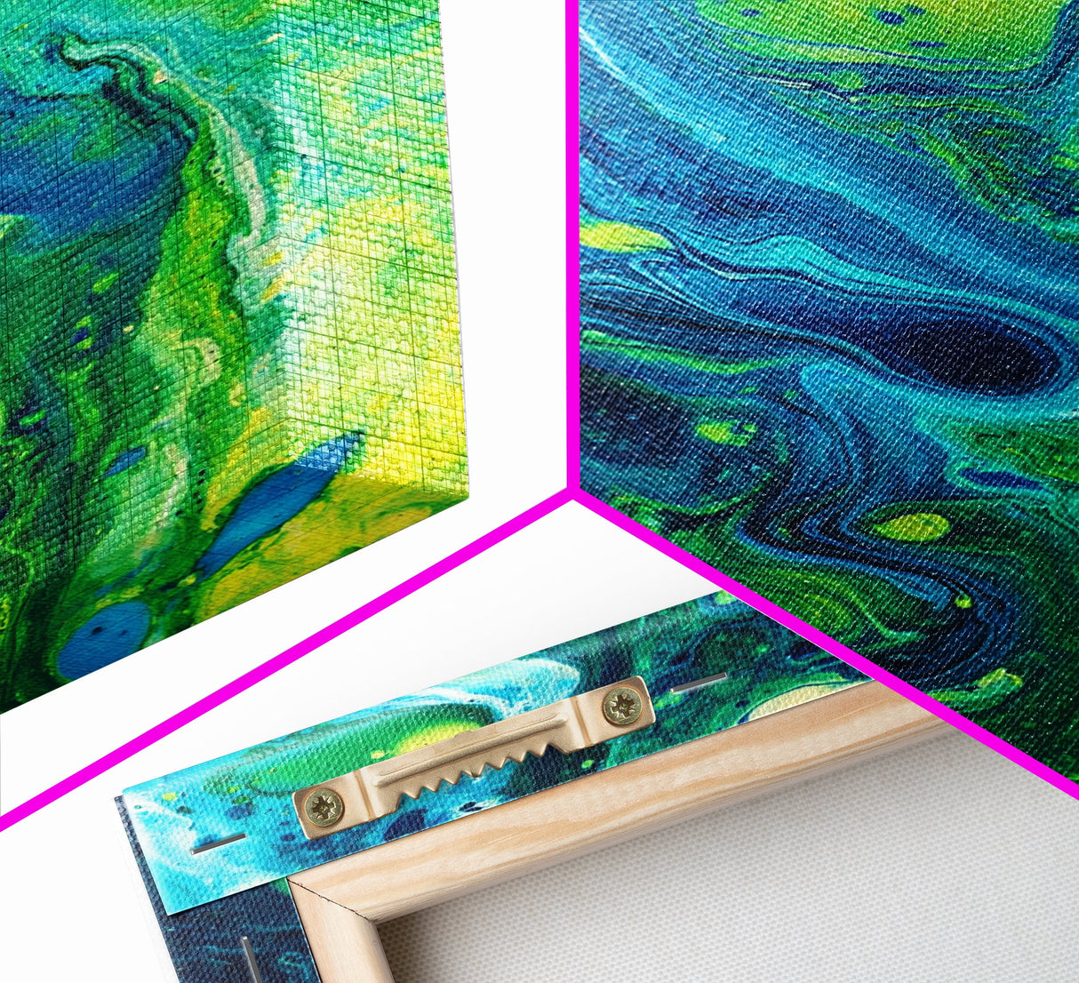 Blue and Green Abstract Canvas Print, Stunning Geometric Wall Art Ideal for Nautical Decor or Contemporary Above Couch Wall Art