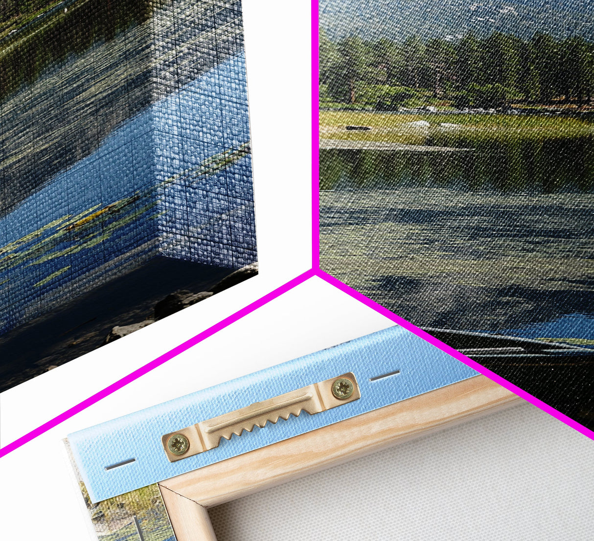 Mountain Reflections Framed Canvas Print Lake Tahoe Art Nautical Wall Art Rustic Decor Farmhouse Wall Art Living Room Art Landscape Painting