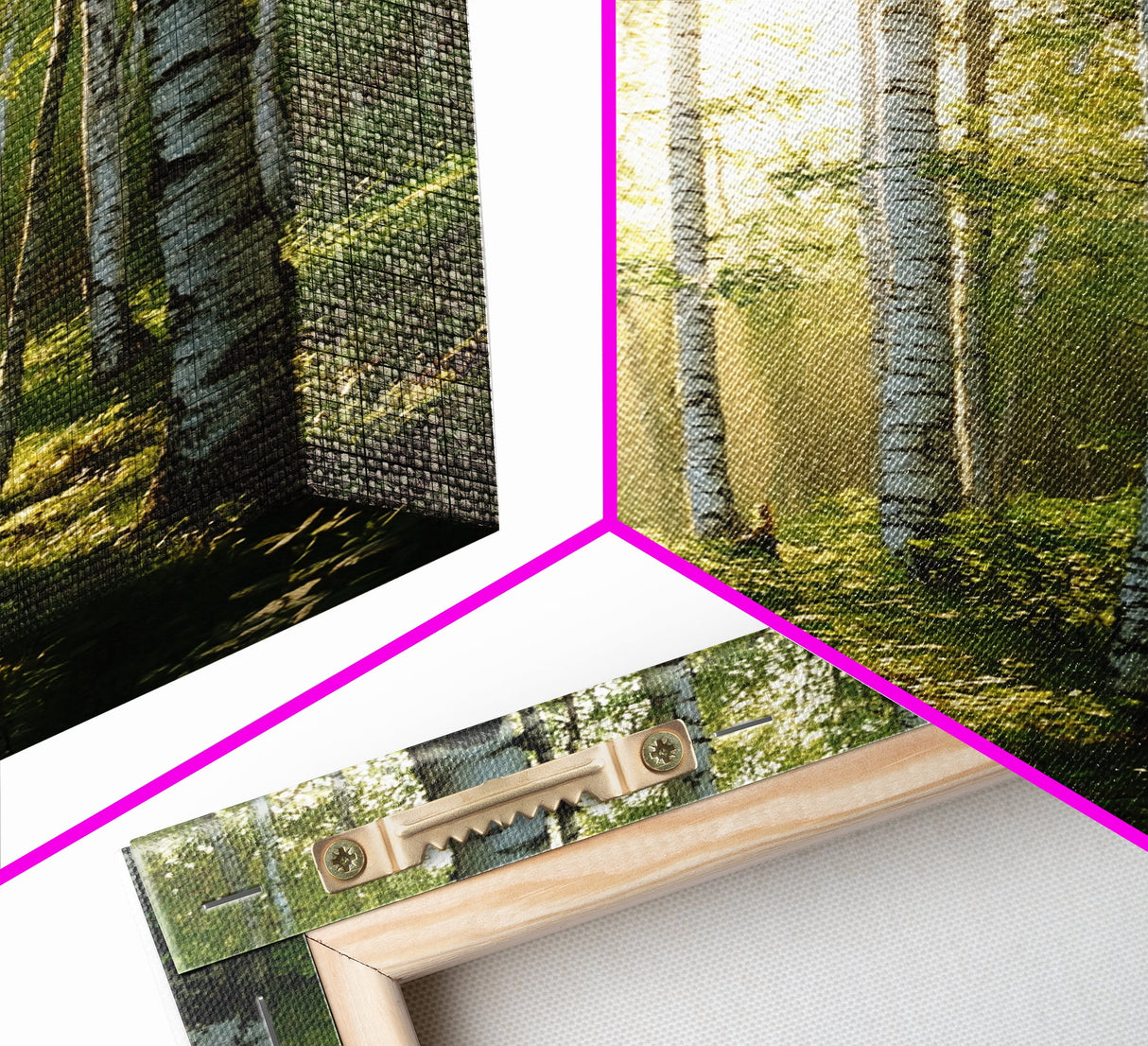 Morning Sunlight Birch Tree Art Canvas Print Natural Landscape Gift Rustic Farmhouse Vertical Artwork Home Decor Above Bed
