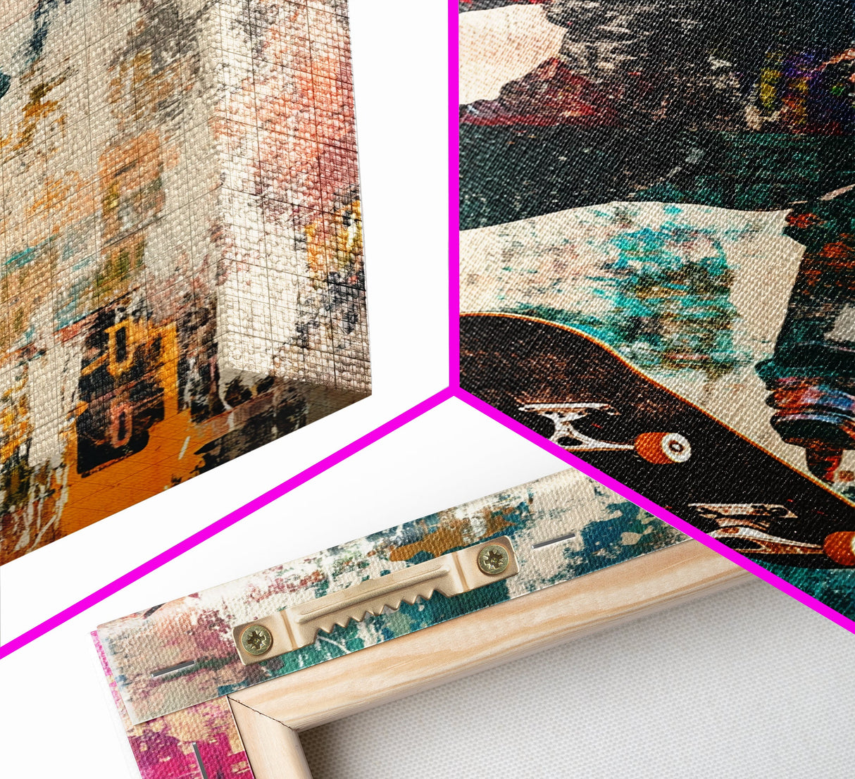 Urban Skater Canvas Print with Graffiti Wall Art and Street Style Design, Perfect for Modern Chicano Art Inspired Decor