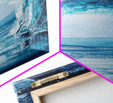 Ice Cave, Seascape Painting, Nautical Decor, Coastal Landscape Art, Blue and Green Wall Art, Abstract Art, Framed Canvas Print