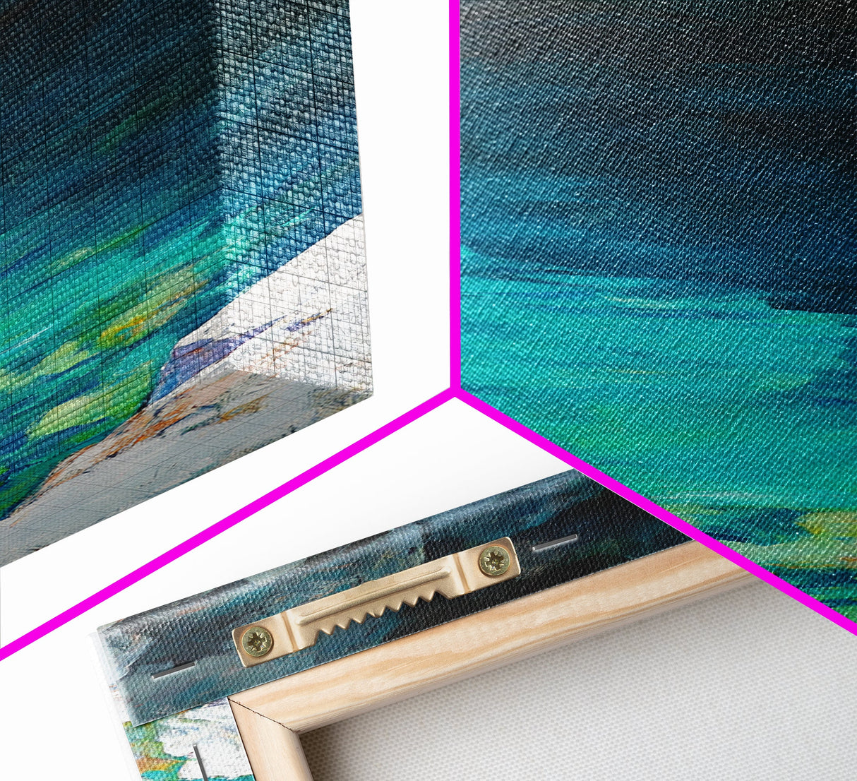 Teal wall art, hidden lagoon, ocean painting, moody art, coastal decor, framed canvas print, nautical art, above bed wall art