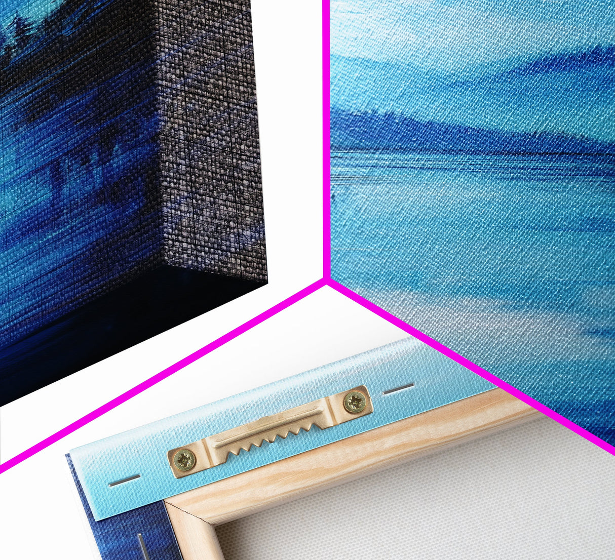 Lake Tahoe Art, Canvas Print, pine tree art, mountain painting, rustic decor, above couch art, panoramic painting, bedroom art