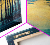 Moody Forest, pine tree art, landscape painting, dark romance painting, nature wall art, forest at dusk painting
