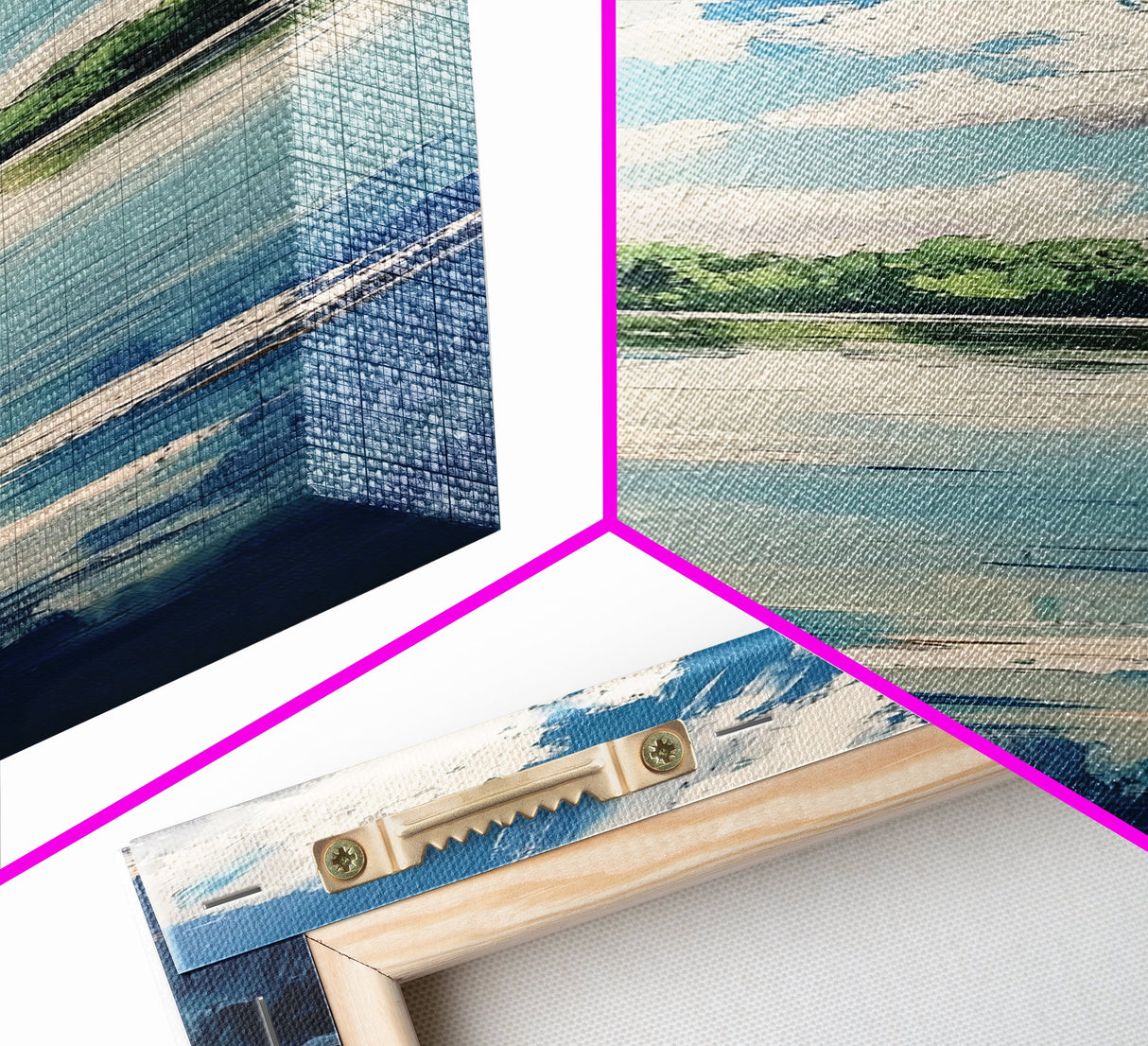 Lake Reflection, Landscape Painting, Moody Art, Coastal Decor, Above Sofa Art, Bedroom Art, Framed Canvas Print