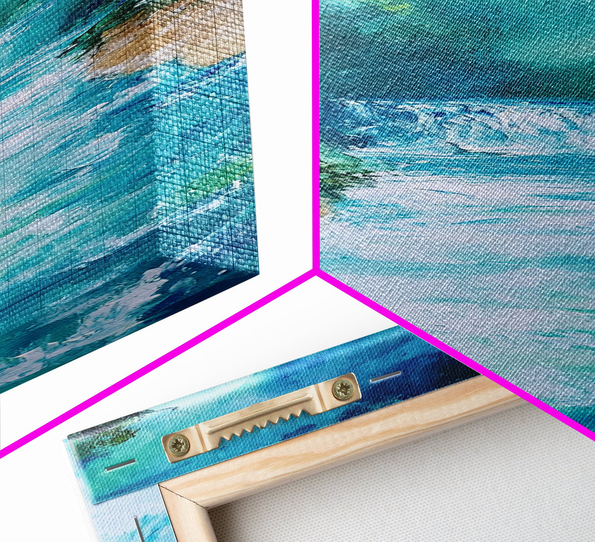 Waterfall Serenity, coastal landscape art, zen wall art, framed canvas print, wabi sabi art, tall narrow art, rustic decor