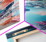 Coral Reef, ocean painting, blue and green wall art, framed canvas print, coastal decor, whimsical art, nautical painting