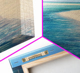 Tropical Shoreline, coastal painting, ocean landscape, blue and green wall art, framed canvas print, nautical decor, seascape art
