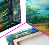 Forest Path Painting, Landscape Painting, Green Wall Art, Pine Tree Art, Above Sofa Art, Framed Canvas Print, Bedroom Art