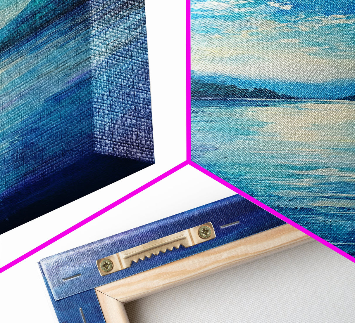 Lake Reflection Art, Moody Landscape, Blue and Green Wall Art, Minimalist Art, Above Sofa Art, Framed Canvas Print