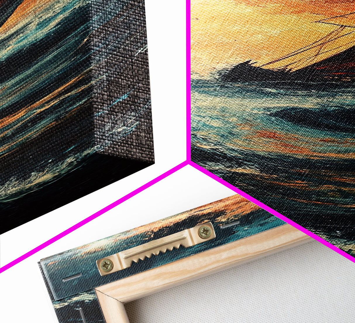 Sailboat in Storm, nautical painting, coastal decor, seascape painting, fisherman painting, framed canvas print, rustic wall art
