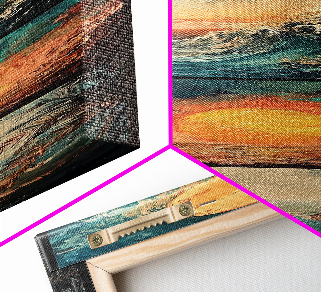 Sunset Ripples, Lake Painting, Vibrant Colors, Canvas Print, Landscape Painting, Above Bed Wall Art, Rustic Wall Art
