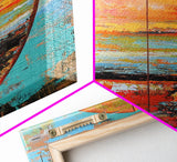 Surfboard Painting, Ocean Art, Canvas Print, Coastal Cowgirl Wall Art, Beach House Art, Tropical Art, Long Narrow Art