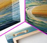 Ocean Wave, Seascape Painting, Framed Canvas Print, Coastal Landscape Art, Nautical Decor, Blue and Green Wall Art