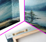 Misty Forest, lake Tahoe art, mountain painting, smoky mountain art, rustic decor, framed canvas print, landscape painting