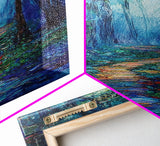 Misty Forest, pine tree art, framed canvas print, forest at dusk painting, wabi sabi art, landscape painting, moody art