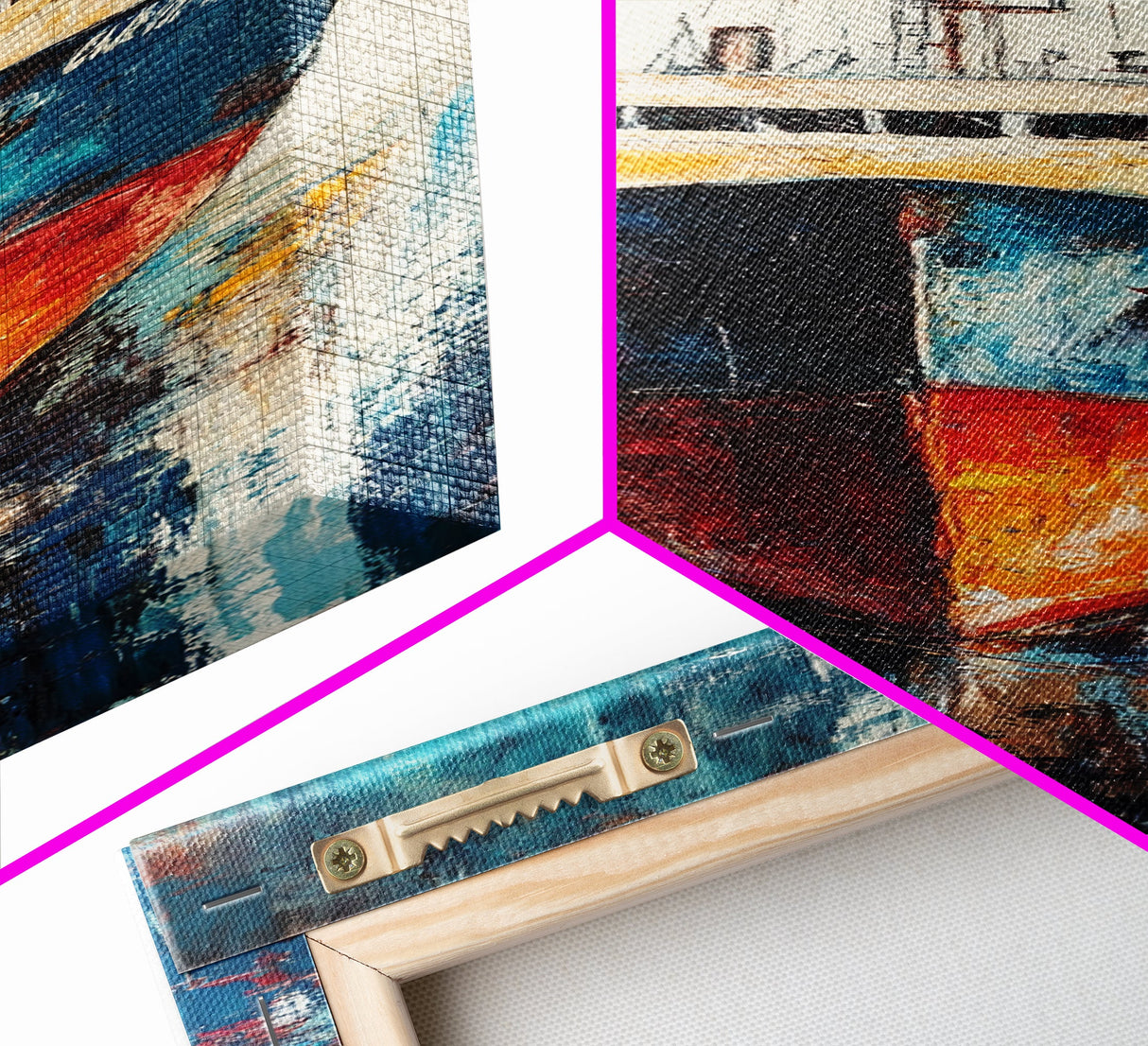 Fishing Boat Docked, nautical painting, maritime wall art, coastal cowgirl wall art, fishing decor, framed canvas print, vertical wall art