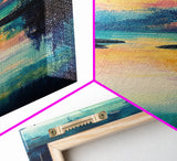 Moody Landscape Art, Sunset Painting, Smoky Mountain Art, Rustic Wall Art, Blue and Green Wall Art, Framed Canvas Print, Gift Idea