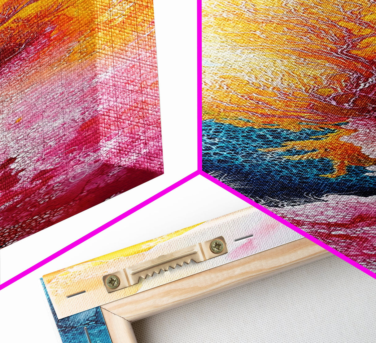 Abstract Coral, mosaic wall art, sacred geometry wall art, pink abstract art, blue and green wall art, zen wall art, canvas print