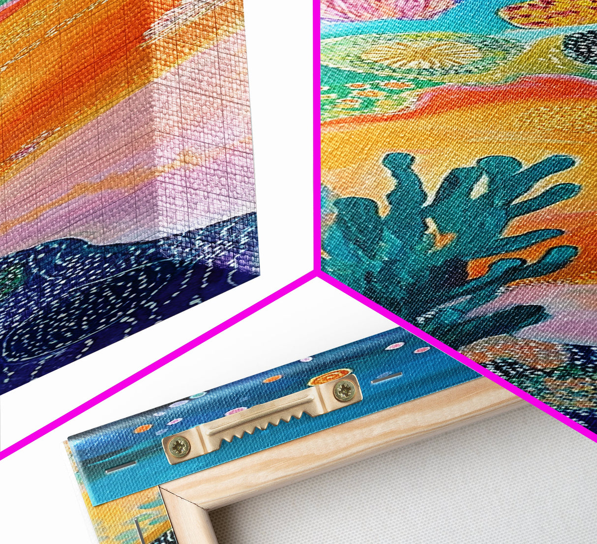 Vibrant Ocean, coastal decor, tropical wall art, octopus art, colorful beach painting, framed canvas print, nautical painting