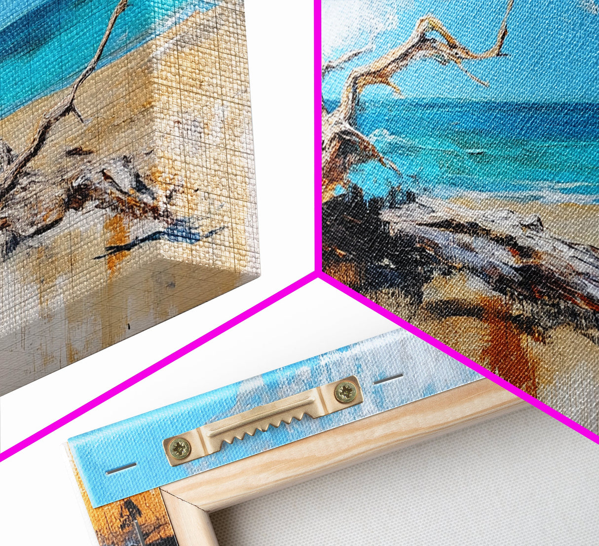 Seaside Driftwood, Nautical Wall Art, Rustic Decor, Coastal Wall Art, Beach House Art, Extra Wide Art, Canvas Print, Horizontal Wall Art