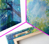 Canopy View, tree painting, green wall art, botanical prints, sage green wall art, whimsical art, Framed Canvas Print, gift idea