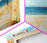Beach Volleyball, Coastal Wall Art, Nautical Decor, Seascape Painting, Ocean Painting, Framed Canvas Print, Extra Wide Art, Boho Art