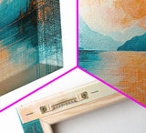 Sunset Lake, lake Tahoe art, framed canvas print, pink orange wall art, horizontal wall art, seascape painting, coastal decor